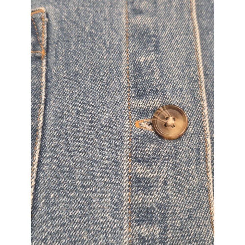 Cabin Creek Denim Chore Coat Jacket Womens L XL Oversized Barn Jean Workwear - Picture 4 of 8